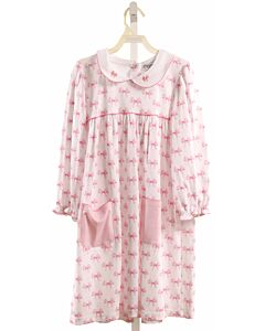 PIPPA LAYETTE + LOUNGE  PINK  PRINT  KNIT DRESS WITH PICOT STITCHING