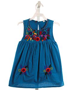 NO TAG  BLUE  FLORAL EMBROIDERED DRESS