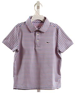 VINEYARD VINES  BLUE  STRIPED  KNIT SS SHIRT