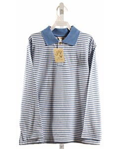 LUIGI BLUE STRIPED KNIT LS SHIRT