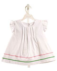 LITTLE ENGLISH  WHITE    SLEEVELESS SHIRT WITH RIC RAC