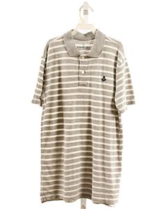 CREWCUTS  GRAY  STRIPED  KNIT SS SHIRT