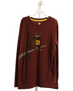 TEA  MAROON   PRINTED DESIGN KNIT LS SHIRT