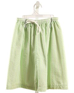THREAD BLANKS  GREEN SEERSUCKER STRIPED  SHORTS