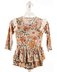 CADEN LANE  ORANGE  FLORAL  KNIT BUBBLE