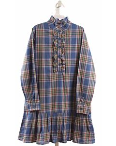 THE MINT CO.  BLUE  PLAID  DRESS WITH RUFFLE