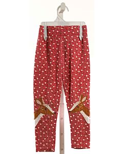 MINI BODEN  RED  FLORAL APPLIQUED LEGGINGS