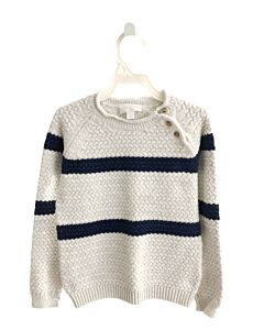 THE LITTLE WHITE COMPANY  WHITE  STRIPED  SWEATER