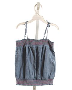 MINI BODEN  CHAMBRAY   SMOCKED SLEEVELESS SHIRT