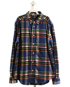 POLO BY RALPH LAUREN  BLUE FLANNEL PLAID  DRESS SHIRT