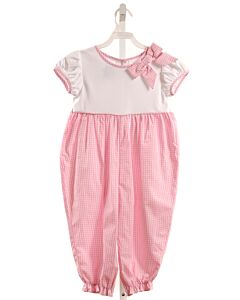 LITTLE ENGLISH  PINK  GINGHAM  ROMPER WITH BOW