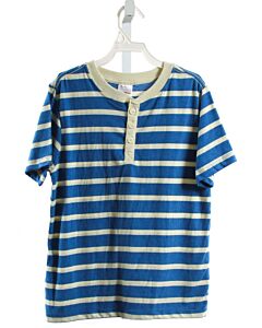 HANNA ANDERSSON  BLUE  STRIPED  KNIT SS SHIRT