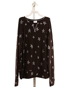 SOFTSIE  BLACK   PRINTED DESIGN KNIT LS SHIRT