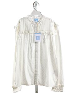 BELLA BLISS  WHITE SWISS DOT   DRESS SHIRT WITH RUFFLE