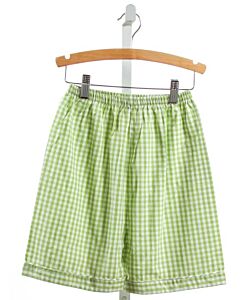 RED BEANS  LIME GREEN  GINGHAM  SHORTS