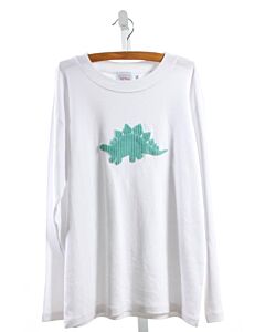 RED BEANS  WHITE  APPLIQUED KNIT LS SHIRT