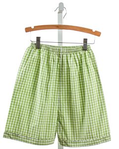 RED BEANS  LIME GREEN  GINGHAM  SHORTS