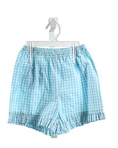 RED BEANS  AQUA  GINGHAM  SHORTS WITH RUFFLE