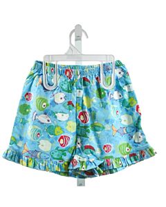 RED BEANS  MULTI-COLOR  PRINT  SHORTS WITH RUFFLE