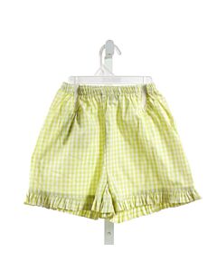 RED BEANS  BRIGHT YELLOW  GINGHAM  SHORTS WITH RUFFLE