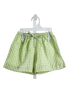 RED BEANS  GREEN  GINGHAM  SHORTS