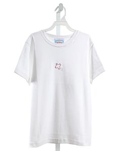 RED BEANS  WHITE  EMBROIDERED KNIT SS SHIRT