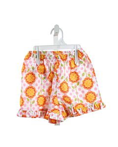 RED BEANS  ORANGE  PRINTED DESIGN SHORTS WITH RUFFLE