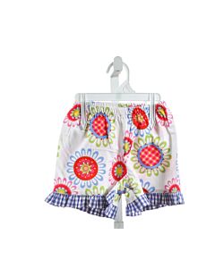 RED BEANS  MULTI-COLOR  PRINTED DESIGN SHORTS WITH RUFFLE