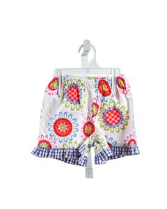 RED BEANS  MULTI-COLOR  PRINTED DESIGN SHORTS WITH RUFFLE