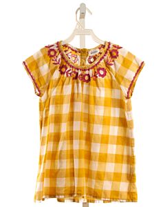 MINI BODEN  YELLOW  GINGHAM  SHIRT-SS