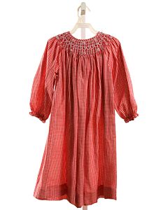 ROYAL CHILD  RED  GINGHAM SMOCKED DRESS