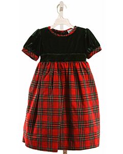 SMOCKINGBIRD  RED VELVET PLAID  PARTY DRESS