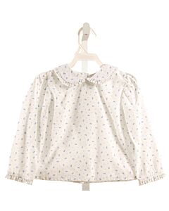 ZUCCINI  WHITE  FLORAL  DRESS SHIRT WITH RUFFLE