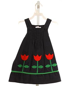 FLORENCE EISEMAN  NAVY  FLORAL APPLIQUED DRESS