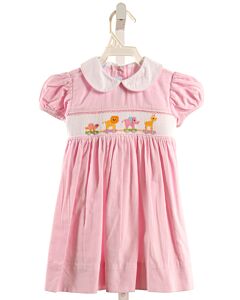 ANAVINI PINK CORDUROY SMOCKED DRESS