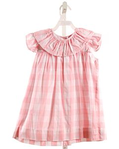 THE BEAUFORT BONNET COMPANY  LT PINK  GINGHAM  DRESS WITH PICOT STITCHING