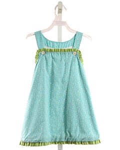 REMEMBER NGUYEN  AQUA  FLORAL  DRESS WITH RUFFLE