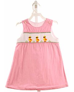 REMEMBER NGUYEN  HOT PINK  STRIPED SMOCKED DRESS