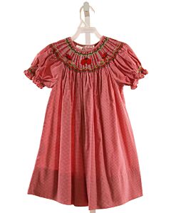 ROSALINA  RED  GINGHAM SMOCKED DRESS