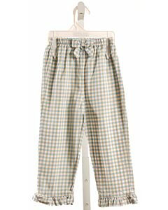 ANAVINI LT BLUE GINGHAM PANTS WITH BOW
