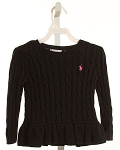 RALPH LAUREN  NAVY    SWEATER WITH RUFFLE