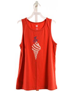 TEA  RED   PRINTED DESIGN KNIT TANK