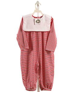 SMOCKED THREADS CECIL & LOU  RED  STRIPED  LONGALL