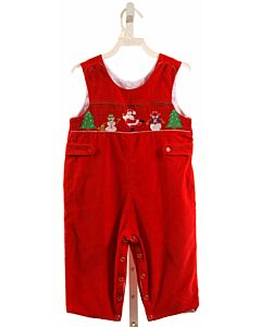 MOM & ME  RED CORDUROY  SMOCKED LONGALL