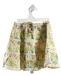 SWEET HONEY  LT GREEN  FLORAL  SKIRT WITH EYELET TRIM