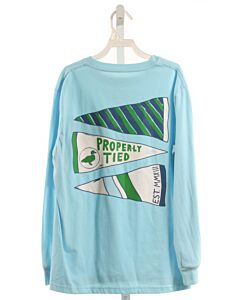 PROPERLY TIED  AQUA   PRINTED DESIGN KNIT LS SHIRT