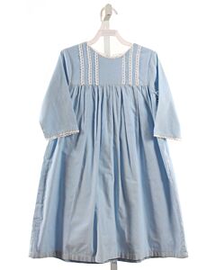 THE OAKS APPAREL   LT BLUE CORDUROY   DRESS WITH EYELET TRIM