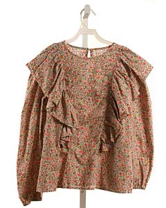 CREWCUTS  PINK  FLORAL  DRESS SHIRT WITH RUFFLE
