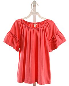 CREWCUTS  PINK    KNIT SS SHIRT WITH RUFFLE