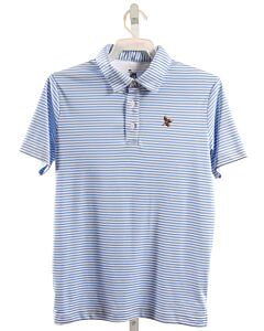 GARB  LT BLUE  STRIPED EMBROIDERED KNIT SS SHIRT